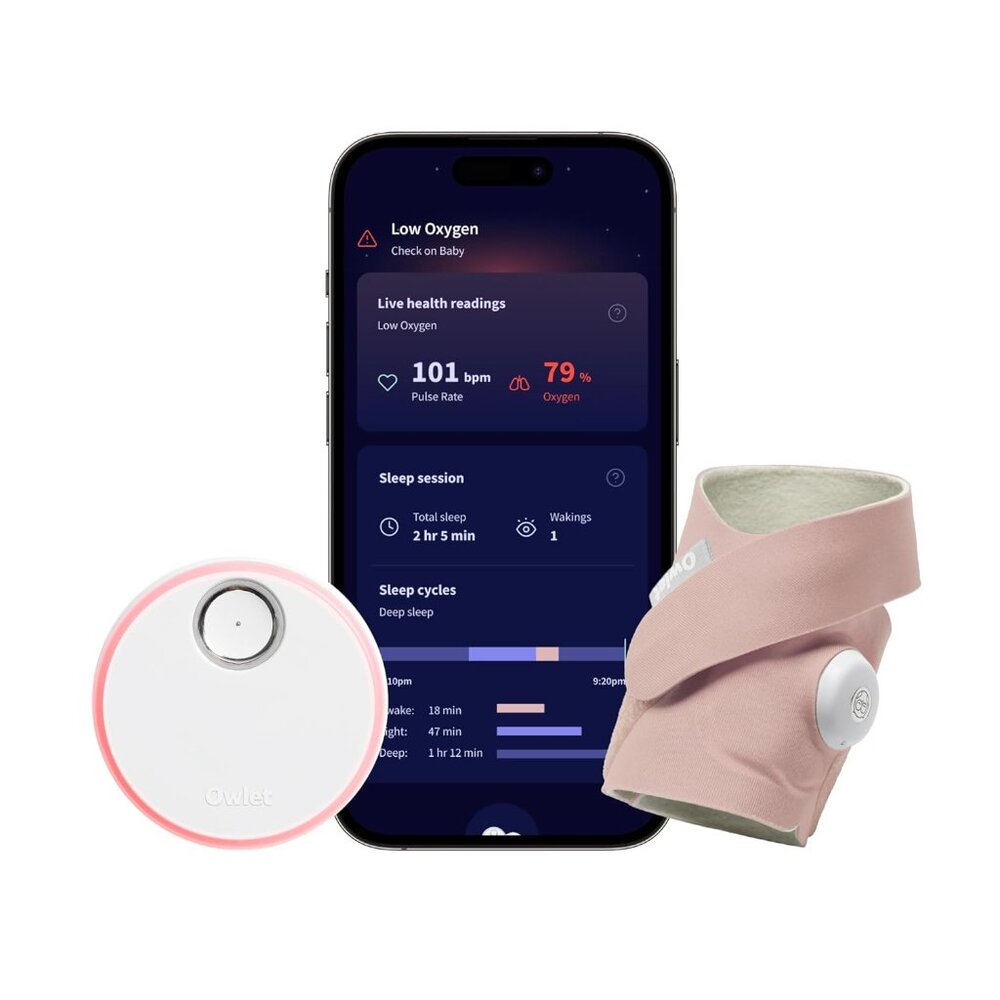 Owlet Dream Sock (Latest Model) Smart Baby Monitor Dusty Rose - Picture 2 of 7